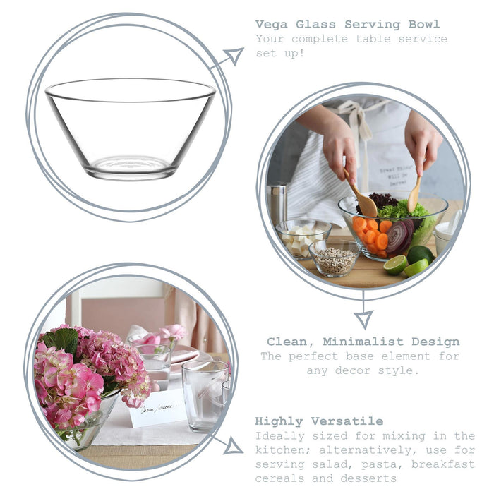 12cm Vega Glass Serving Bowls - Pack of Six