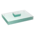 12pc 40cm x 30cm Clear Glass Placemats & Coasters Set