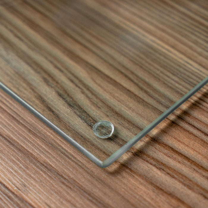 12pc 40cm x 30cm Clear Glass Placemats & Coasters Set
