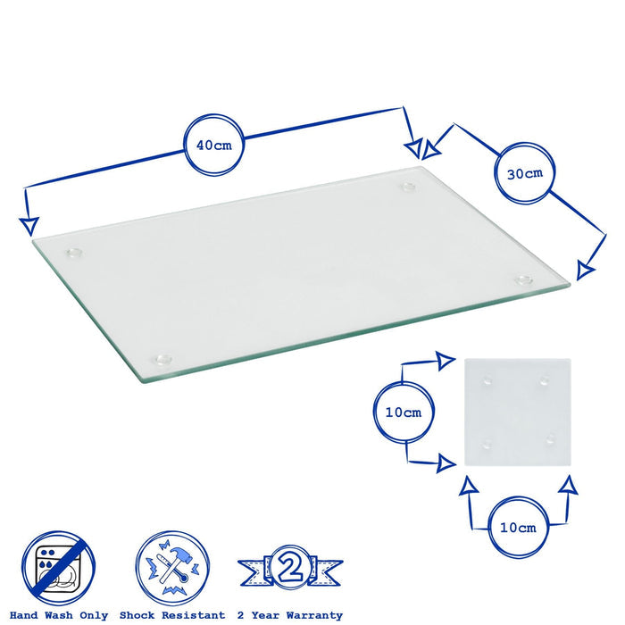 12pc 40cm x 30cm Clear Glass Placemats & Coasters Set