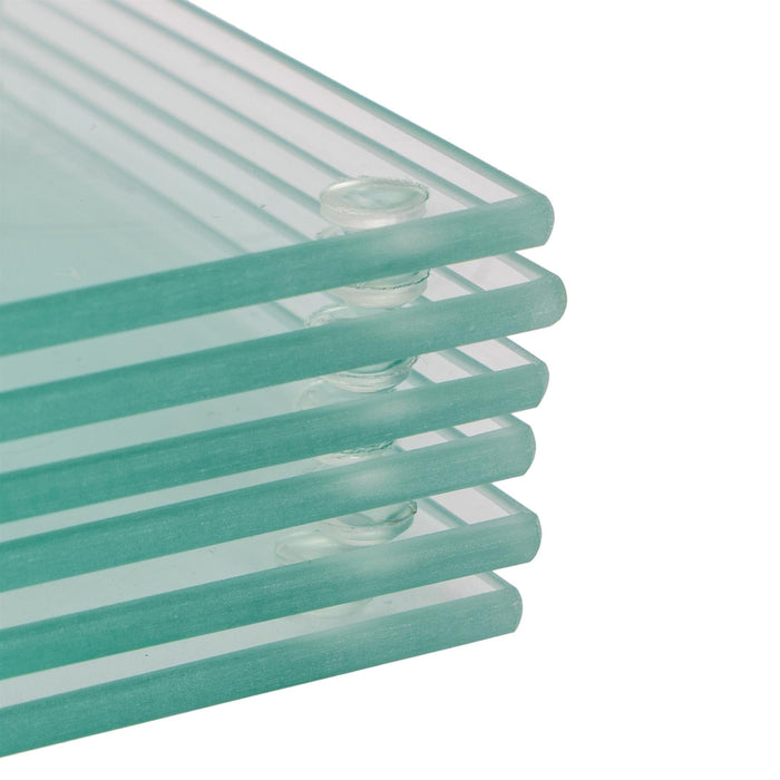 12pc 40cm x 30cm Clear Glass Placemats & Coasters Set