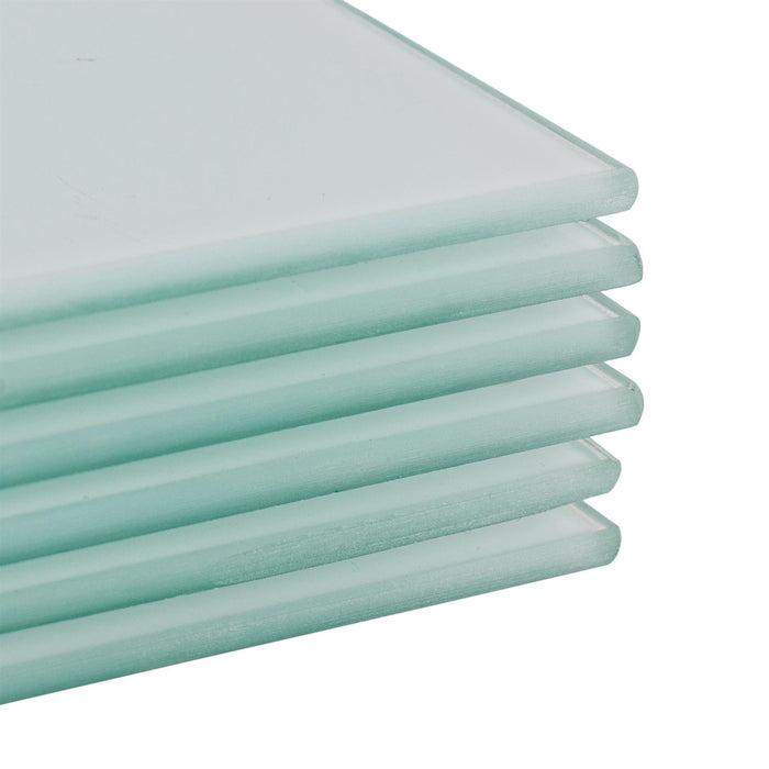 12pc 40cm x 30cm White Glass Placemats & Coasters Set