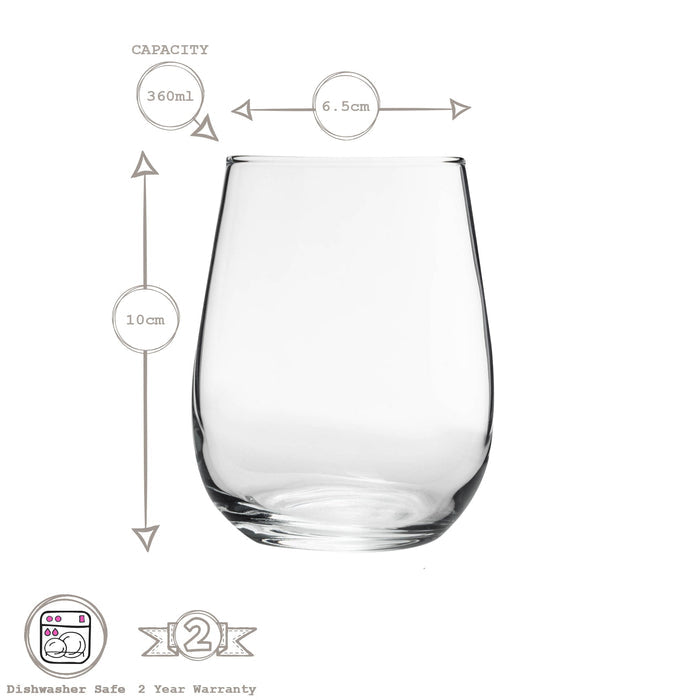 12pc Gaia Stemless Wine Glasses Set