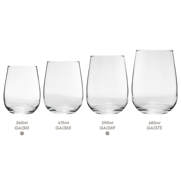 12pc Gaia Stemless Wine Glasses Set