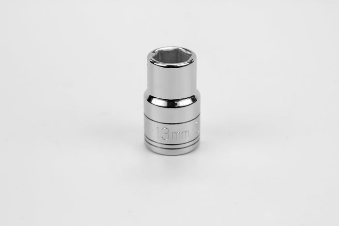 13 mm 1/2" Drive 6 Point Metric Standard Chrome Socket