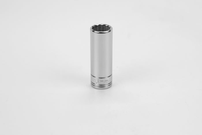 13 mm 1/4" Drive 12 Point Metric Deep Chrome Socket
