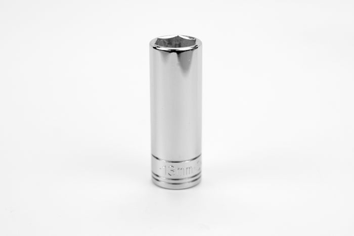 13 mm 1/4" Drive 6 Point Metric Deep Chrome Socket