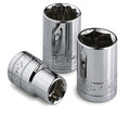 13 mm 3/8" Drive 12 Point Metric Standard Chrome Socket