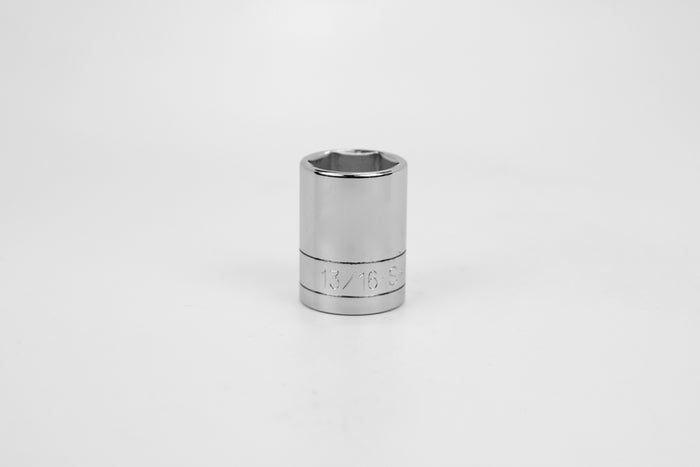 13/16" 1/2" Drive 6 Point Fractional Standard Chrome Socket