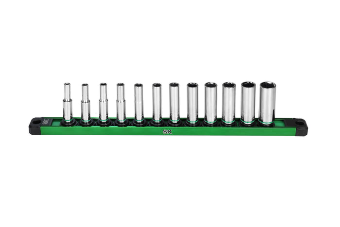SK01345 - 1/4" Drive, 12 Piece, 6 Point, Deep, Metric Chrome Socket Set