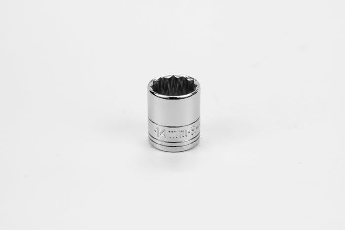 14 mm 1/4" Drive 12 Point Metric Standard Chrome Socket
