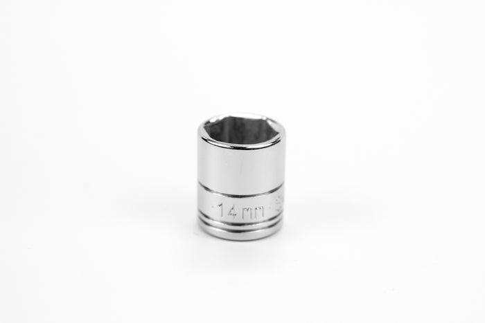 14 mm 1/4" Drive 6 Point Metric Standard Chrome Socket