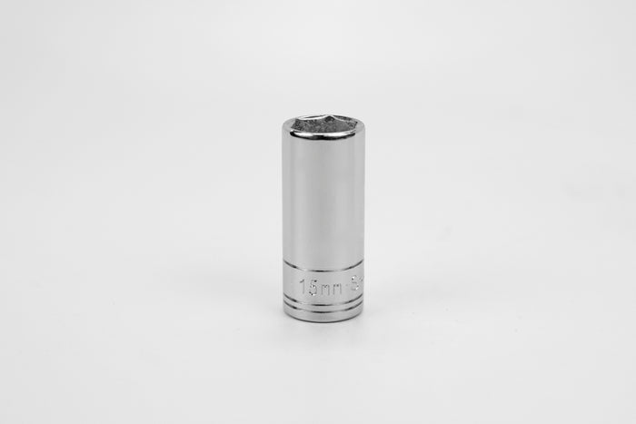 15 mm 3/8" Drive 6 Point Metric Deep Chome Socket
