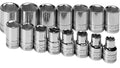 15 Piece 1/2" Drive 6 Point Standard Metric Chrome Socket Set