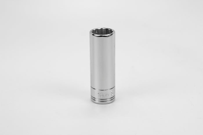 16 mm 3/8" Drive 12 Point Metric Deep Chrome Socket