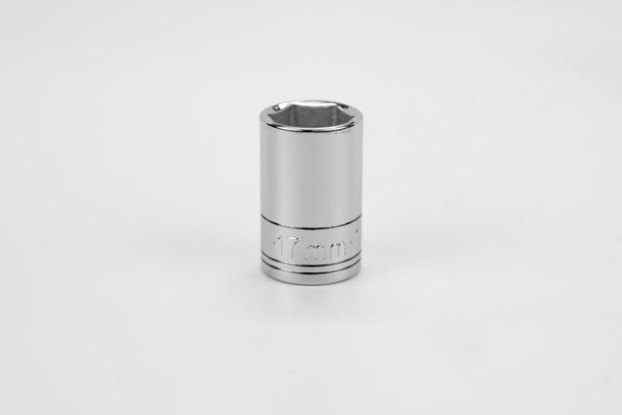 17 mm 1/2" Drive 6 Point Metric Standard Chrome Socket