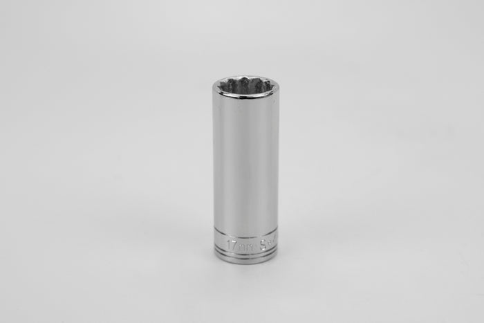 17 mm 3/8" Drive 12 Point Metric Deep Chrome Socket
