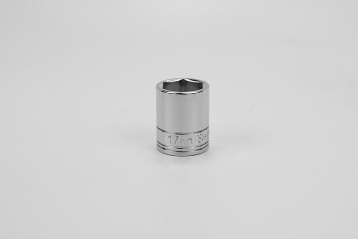 17 mm 3/8" Drive Metric Standard Chrome Socket