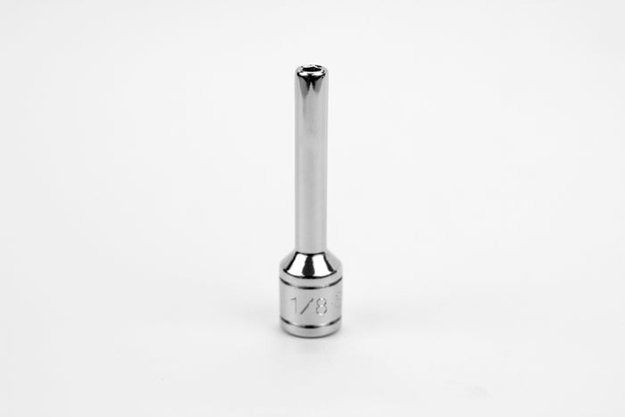 1/8" 1/4" Drive 6 Point Fractional Deep Chrome Socket