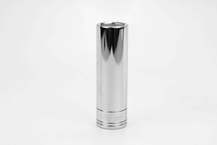 18 mm 1/2" Drive 6 Point Metric Deep Chrome Socket