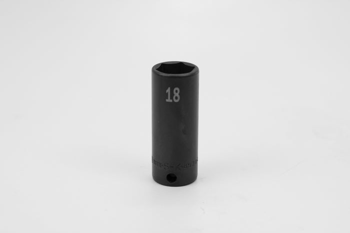 18 mm 3/8" Drive 6 Point Deep Metric Impact Socket