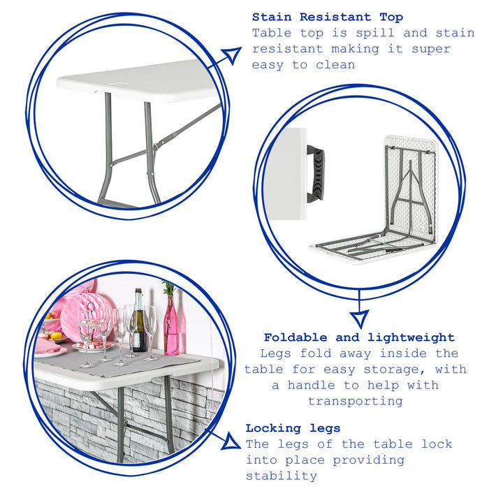 180cm (6ft) Folding Table & Bench Set