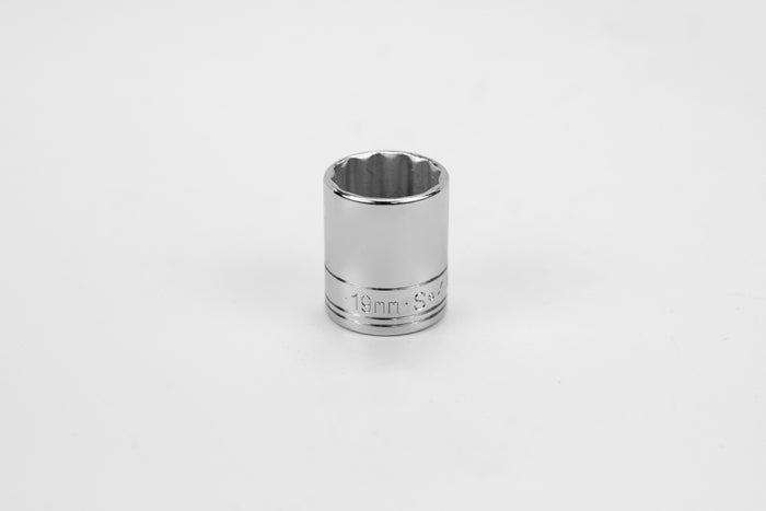 19 mm 3/8" Drive 12 Point Metric Standard Chrome Socket
