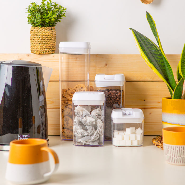 1.9L White Lid Airtight Flip-Lock Plastic Food Storage Container