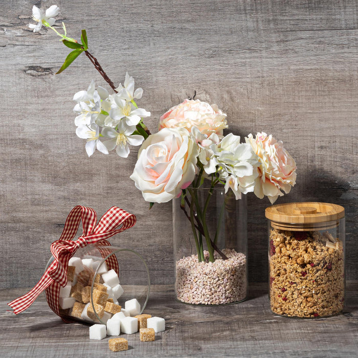 1L Scandi Storage Jar with Carved Wooden Lid