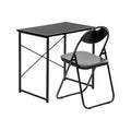 2-Piece Industrial Office Desk & Chair Set - All Black
