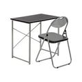2-Piece Industrial Office Desk & Chair Set - Black