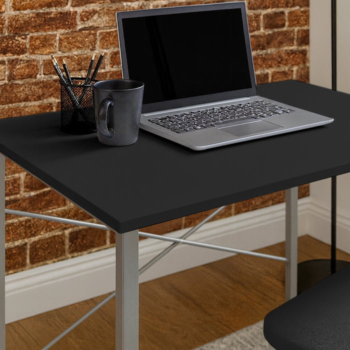 2-Piece Industrial Office Desk & Chair Set - Black