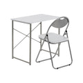 2-Piece Industrial Office Desk & Chair Set - White