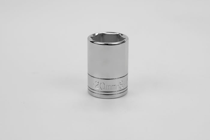 20 mm 1/2" Drive 6 Point Metric Standard Chrome Socket