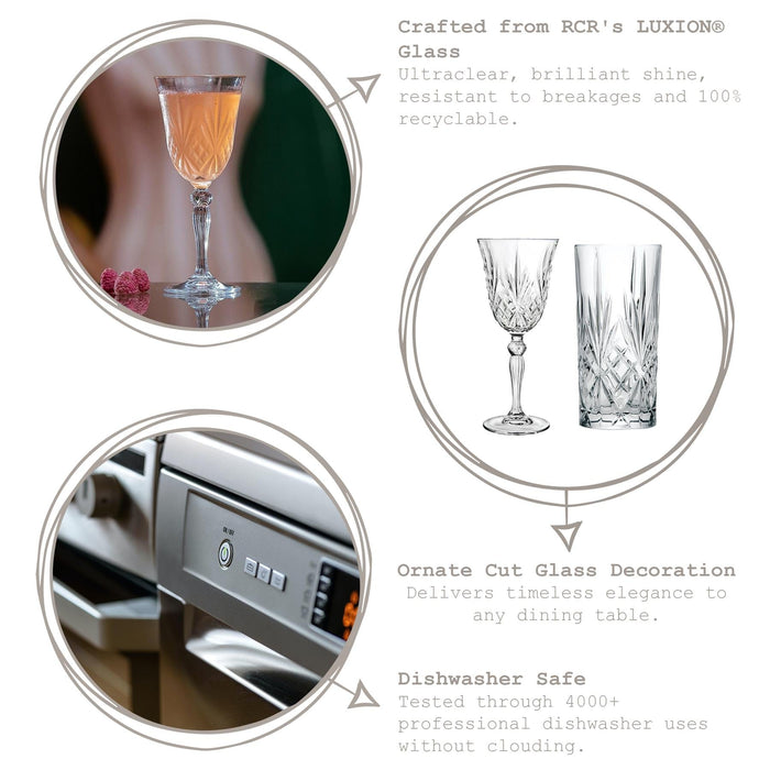 210ml Crystal Martini Glasses - Pack of 6