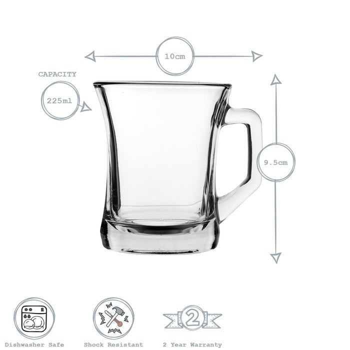 225ml Clear Zen+ Coffee Glasses - Pack of Six