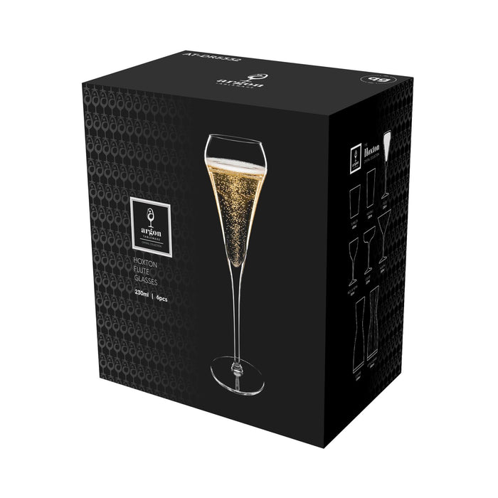 230ml Hoxton Crystal Champagne Flutes - Pack of 6