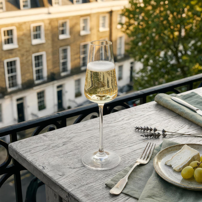 240ml Dulwich Crystal Champagne Flutes - Pack of 6