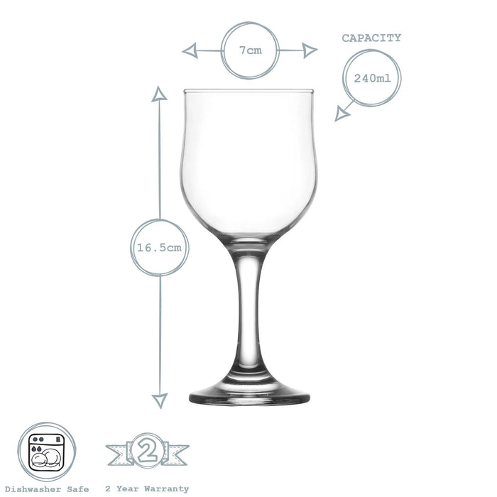 240ml Nevakar Wine Glasses - Pack of Six