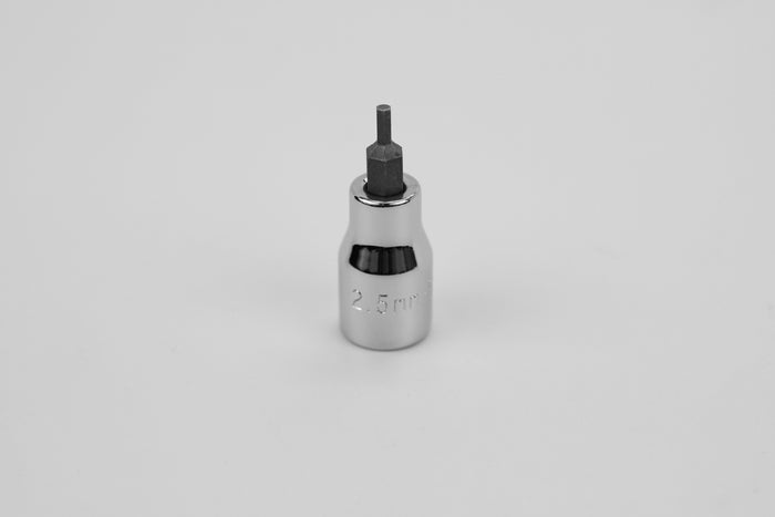 2.5 mm 3/8" Drive Hex Chrome Bit Socket
