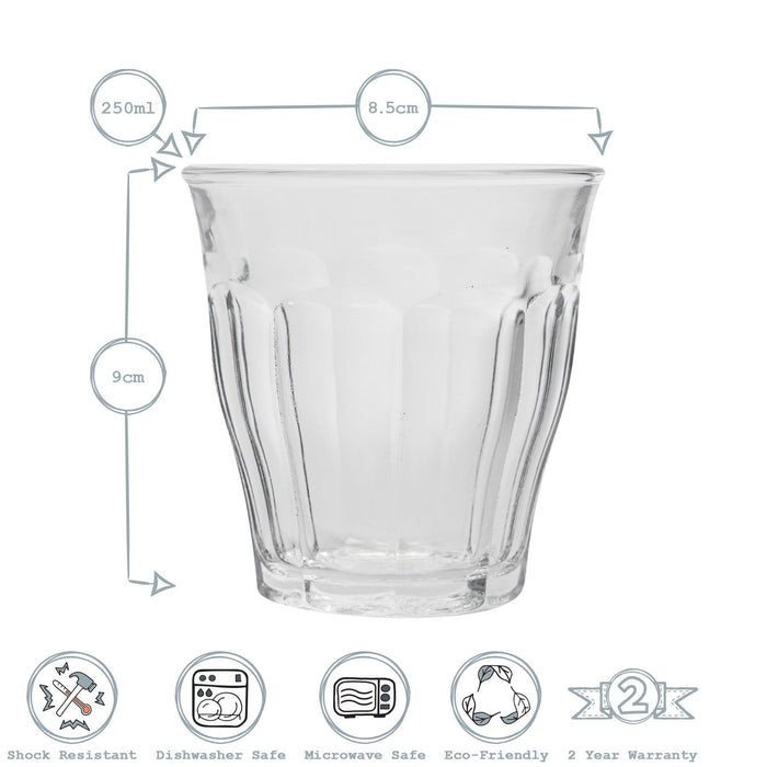 250ml Sapphire Picardie Water Glasses - Pack of Six