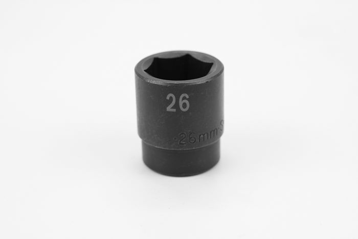 26 mm 1/2" Drive 6 Point Standard Metric Impact Socket
