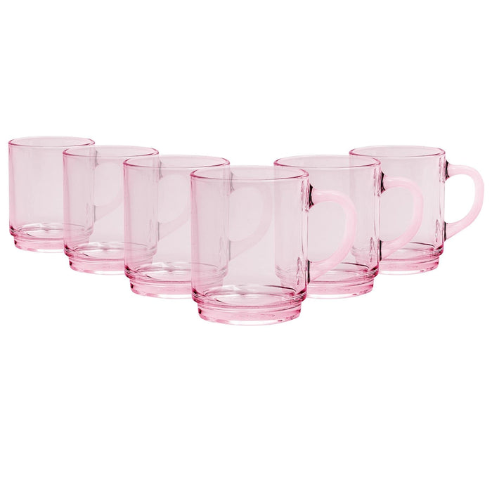 260ml Pink Versailles Coffee Glasses - Pack of Six