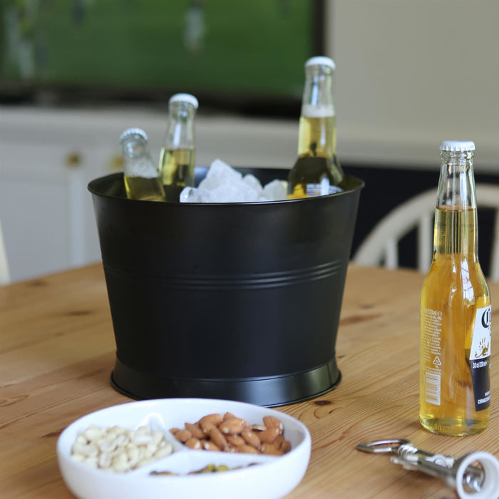 26.5cm Black Handmade Galvanized Iron Ice Bucket