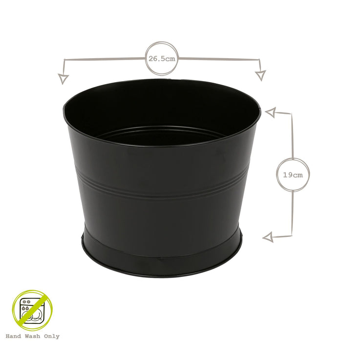 26.5cm Black Handmade Galvanized Iron Ice Bucket