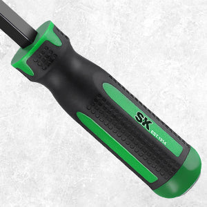 3-Piece Bent Tip Pry Bar Set #SK03452 by SK Tools USA, LLC—green and black pry bar set with bent tips