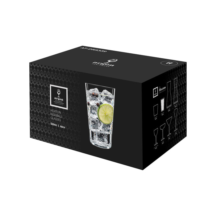 320ml Hoxton Crystal Highball Glasses - Pack of 6