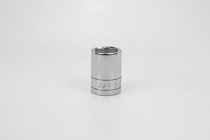 3/4" 1/2" Drive 6 Point Fractional Standard Chrome Socket