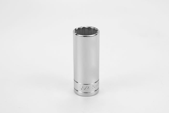 3/4" 3/8" Drive 12 Point Fractional Deep Chrome Socket