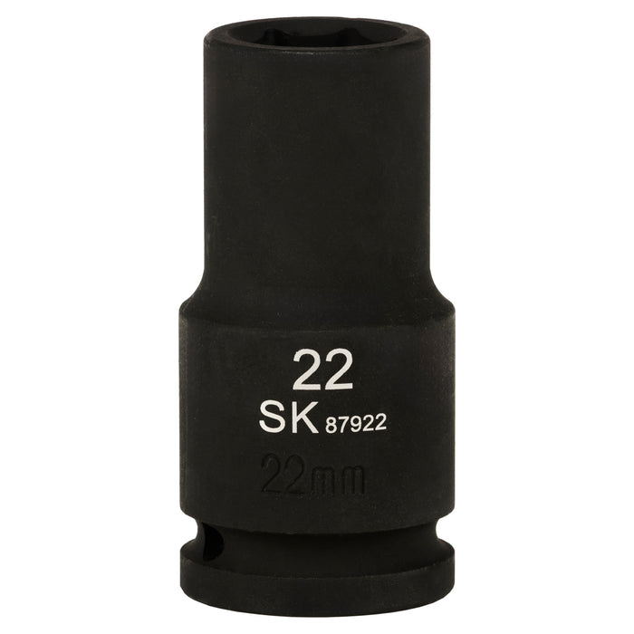 SK87922 - 3/4" Drive, 6 Point, Deep Metric Impact Socket, 22mm
